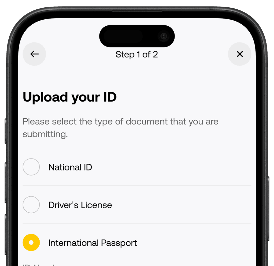 Upload a Valid ID Document